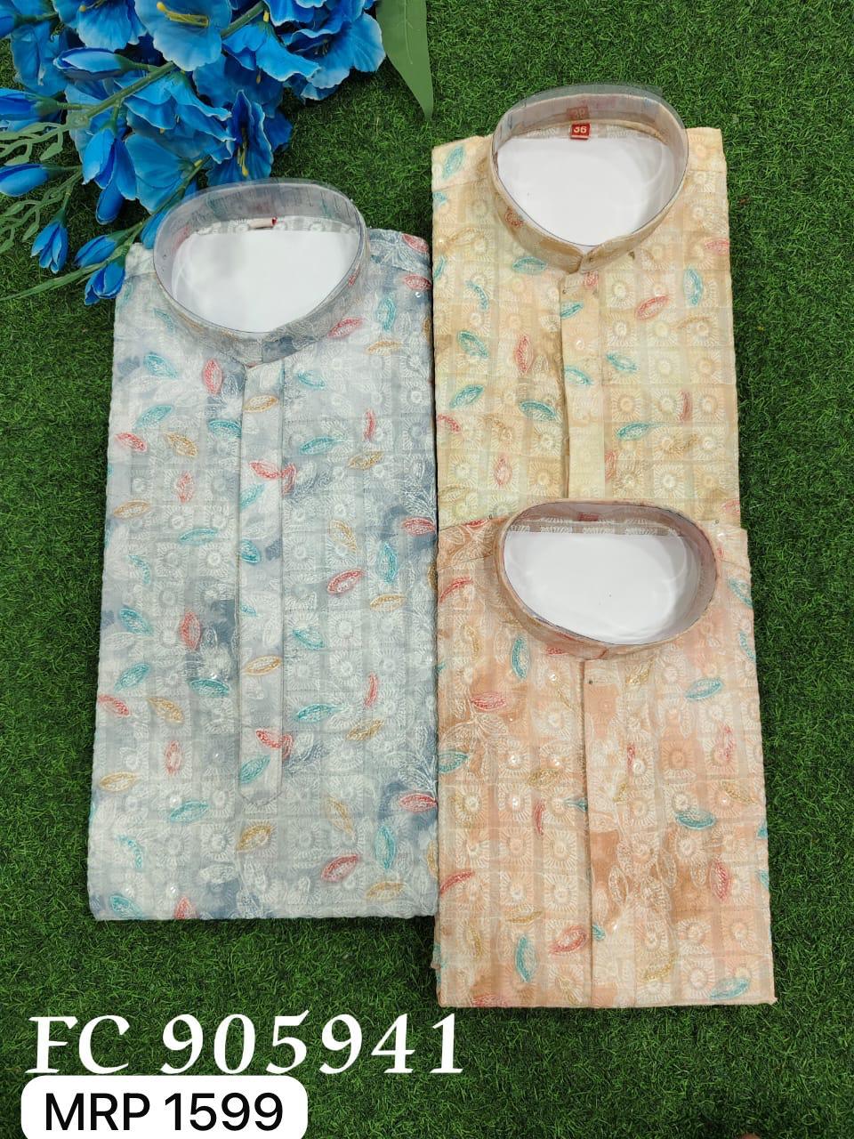 Men Kurta Pyjama Set (36-42 4 Pcs)